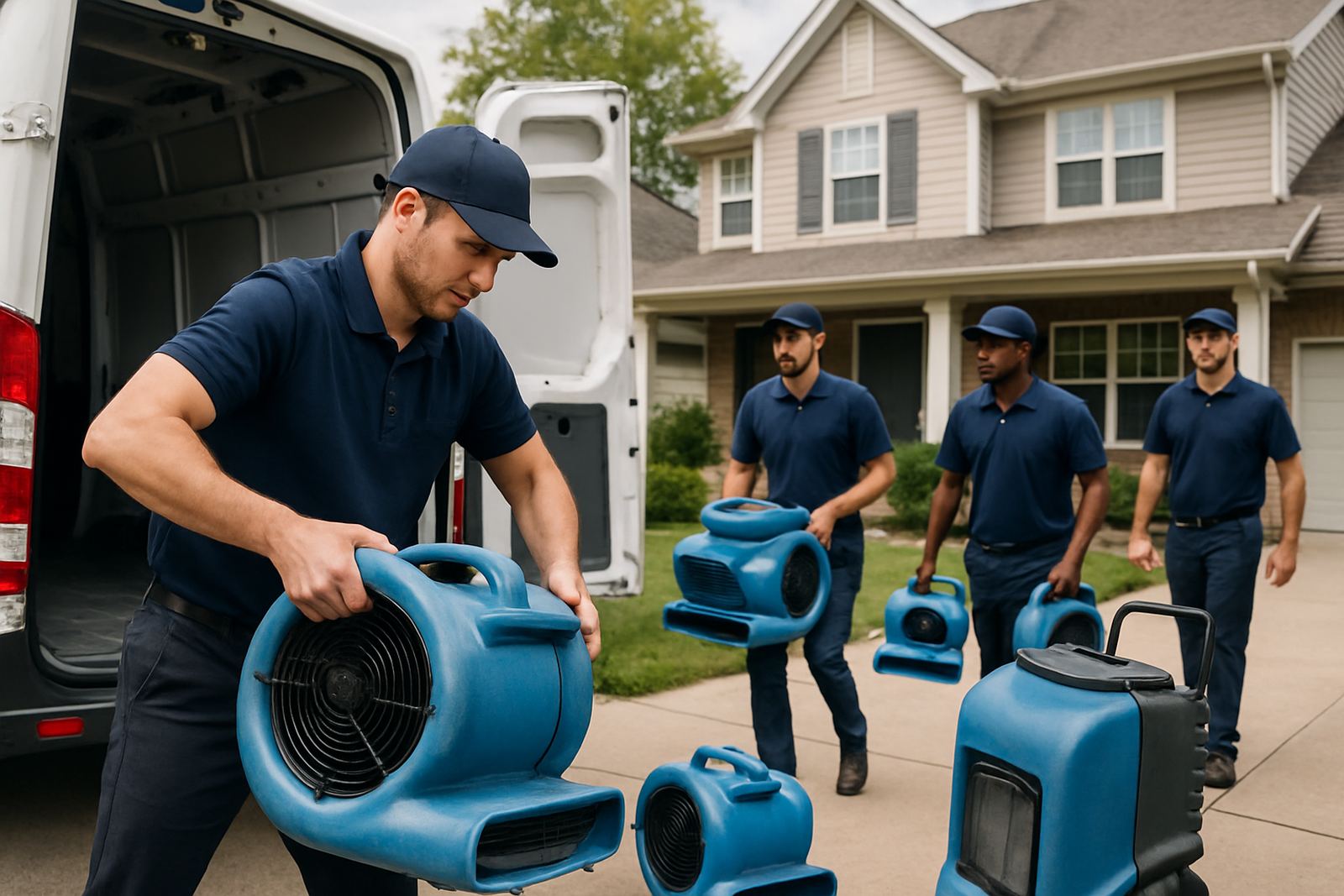 Water damage restoration crew serving homes across our Dallas-Fort Worth service areas